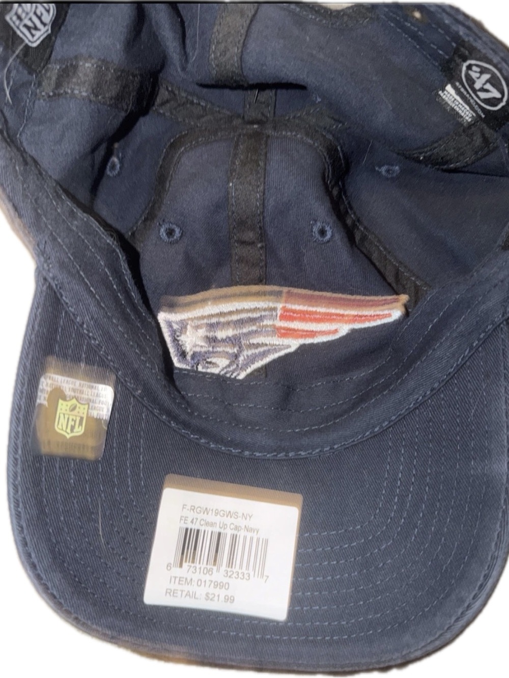 NFL Navy Patriotic Logo Adjustable Cap - Picture 2 of 2